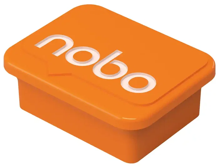 Nobo Imanes para Pizarras Magnéticas Naranja - Blister 4 Unidades