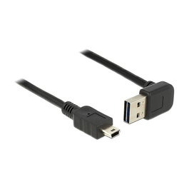 Delock Cable USB 2.0 A to Mini-B Macho 0.5 m Negro Conector Angular 85184