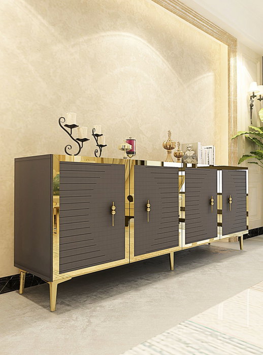 Hanah Home Consola Tuna 180 Antracita Dorado