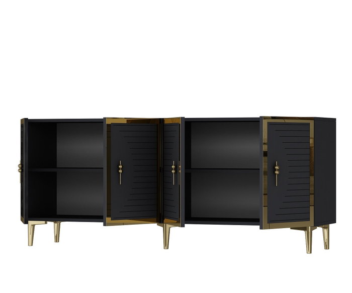 Hanah Home Consola Tuna 180 Antracita Dorado