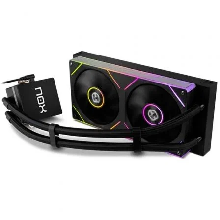 NOX Hummer M-240 LCD NXHUMMERM240LCDBK - Sistema de Refrigeración Líquida All-in-One con Pantalla LCD de 3.4' Magnética y ARGB, 240 mm, PWM, Compatible Intel y AMD (Negro)