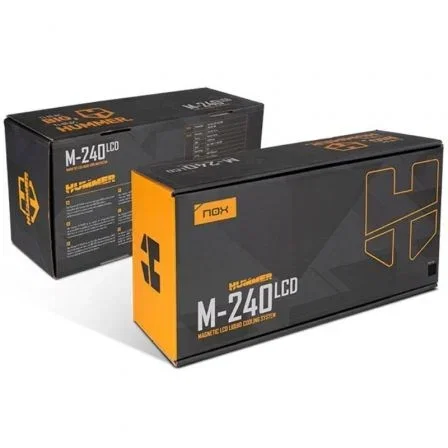 NOX Hummer M-240 LCD NXHUMMERM240LCDBK - Sistema de Refrigeración Líquida All-in-One con Pantalla LCD de 3.4' Magnética y ARGB, 240 mm, PWM, Compatible Intel y AMD (Negro)
