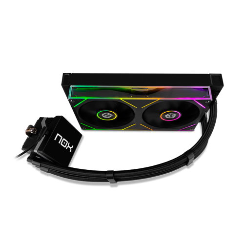 NOX Hummer M-240 LCD Kit RL Magnético ARGB Negro - Refrigeración Líquida AIO 240mm, Pantalla LCD Extraíble, 2 Ventiladores PWM 120mm, Compatible Intel/AMD, NXHUMMERM240LCDBK