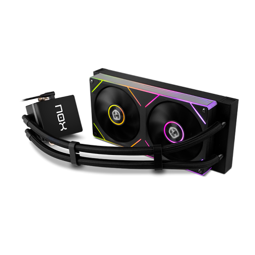 NOX Hummer M-240 LCD Kit RL Magnético ARGB Negro - Refrigeración Líquida AIO 240mm, Pantalla LCD Extraíble, 2 Ventiladores PWM 120mm, Compatible Intel/AMD, NXHUMMERM240LCDBK