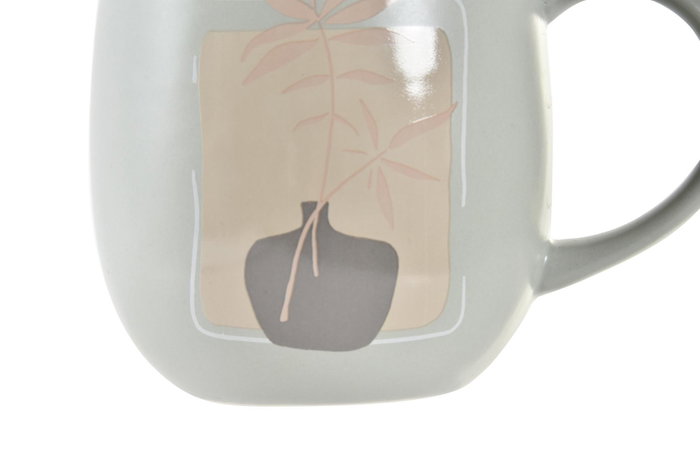 DKD Home Decor Tazas de Porcelana New Bone Mate Surtido de 2 Colores, 240ml