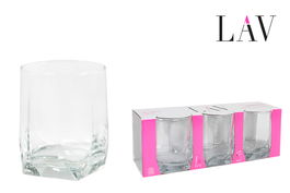 Lav Set 3 Vasos Agua 320 cc Tuana (16 Cajas)
