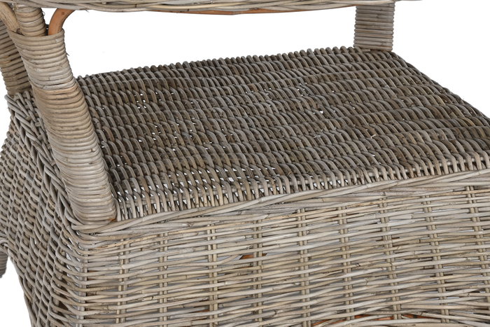DKD Home Decor Mesa Comedor Indonesia 1c24 Ratán Cristal Templado 120 x 82 x 120 cm DKD Home Decor Mesa Comedor Indonesia 1c24 Ratán Cristal Templado 120 x 82 x 120 cm
