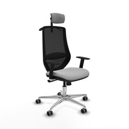 PIQUERAS Y CRESPO Silla de oficina Mardos con mecanismo Sincro, Gris claro y Negro