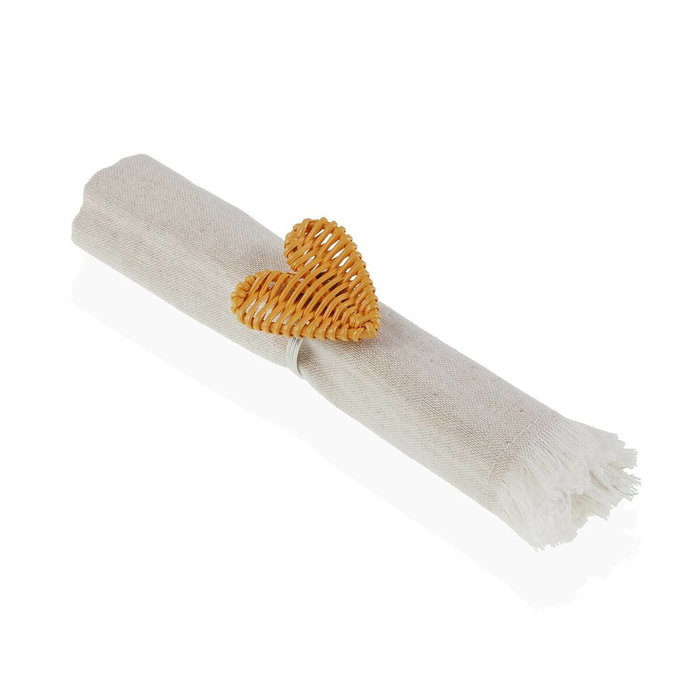 Anillo servilletero Versa Metal Ratán 5,3 x 4,7 x 5,3 cm Corazón Anillo servilletero Versa Metal Ratán 5,3 x 4,7 x 5,3 cm Corazón