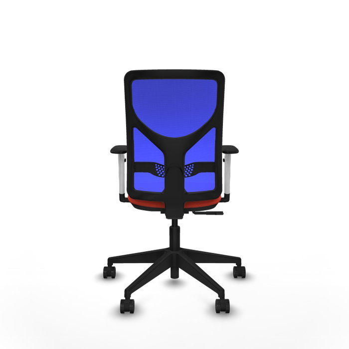 PIQUERAS Y CRESPO Silla de oficina Motilla con mecanismo Sincro, Azul y Naranja oscuro