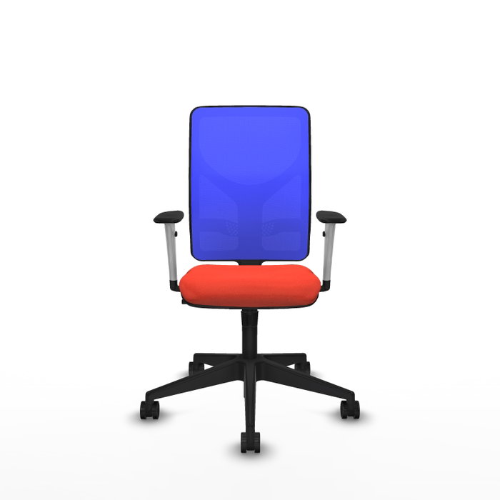 PIQUERAS Y CRESPO Silla de oficina Motilla con mecanismo Sincro, Azul y Naranja oscuro