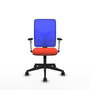 PIQUERAS Y CRESPO Silla de oficina Motilla con mecanismo Sincro, Azul y Naranja oscuro