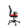 PIQUERAS Y CRESPO Silla de oficina Jorquera con mecanismo Sincro/Traslack, Rojo y Negro