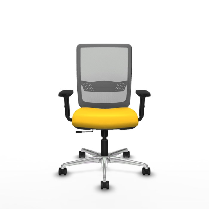 PIQUERAS Y CRESPO Silla de oficina Haches con mecanismo Sincro/Traslack Amarillo y Gris