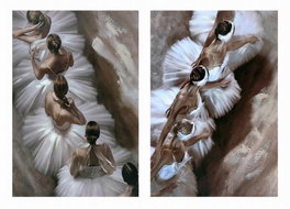 DKD Home Decor Cuadro Lienzo MDF Bailarinas 60x3x80 Surtido de 2 (Pack de 4)