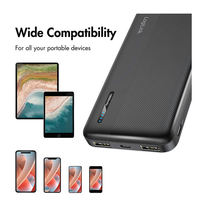 LogiLink Mobile Power Bank 10.000 mAh USB-C negro