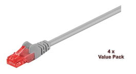 MicroConnect Cable de Red CAT6 U/UTP 20m Gris VALUEPACK (4 piezas)