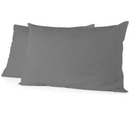 Home Linge Passion HOM3701393718653 Juego de 2 Fundas de Almohada Gris Antracita 50 x 70 cm