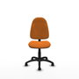 Silla de oficina Algarra con mecanismo Contacto permanente básico tapizada con Similpiel color Naranja. Equipada con Base poliamida negra, Sin brazos y Ruedas de nailon 50 mm