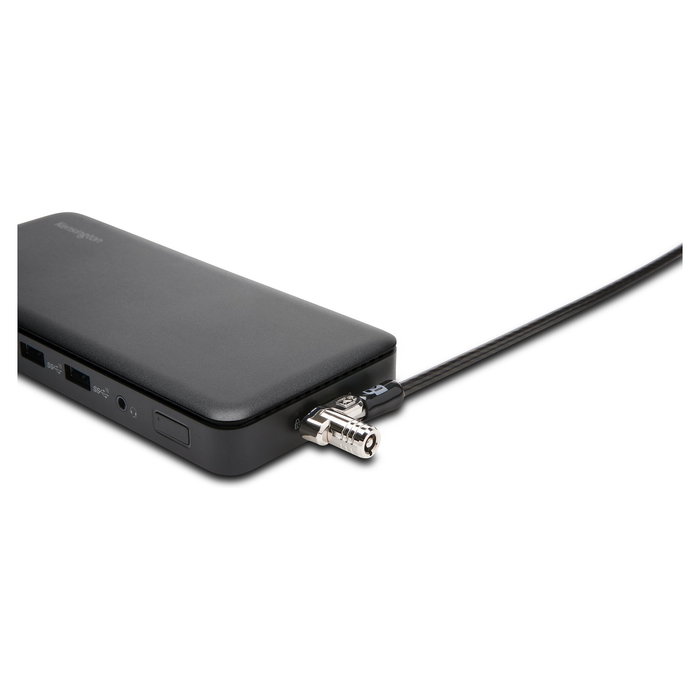 Kensington NanoSaver Slim 2.0 Candado para Portátiles con Doble Cabezal, Llave, Acero al Carbón, Plata/Negro