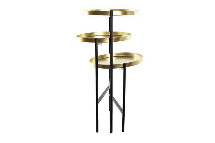 DKD Home Decor Macetero Moderno Dorado Negro Metal 40 x 60 x 60 cm (4 Unidades)
