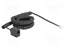 DeLOCK 90233 Cable telefónico espiral RJ11 a RJ11 5 m negro