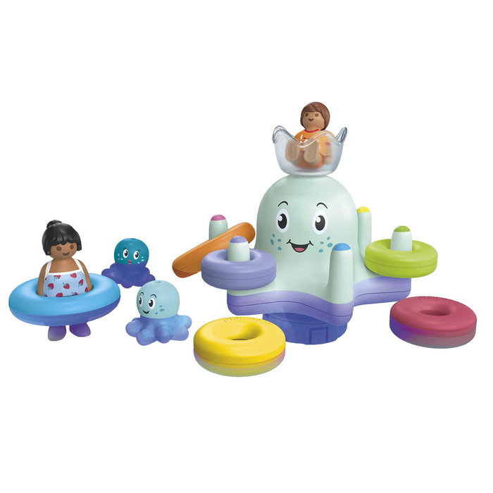 PLAYMOBIL Tinti Pulpo de Colores Junior 71438 - Set de Baño con 3 Pastillas Coloreantes y Aromáticas para Niños +12 Meses, Diversión en el Agua