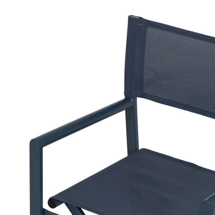 Silla Director Azul Aluminio-Textileno 56 X 53 X 84 cm (Set de 2) Silla Director Azul Aluminio-Textileno 56 X 53 X 84 cm (Set de 2)