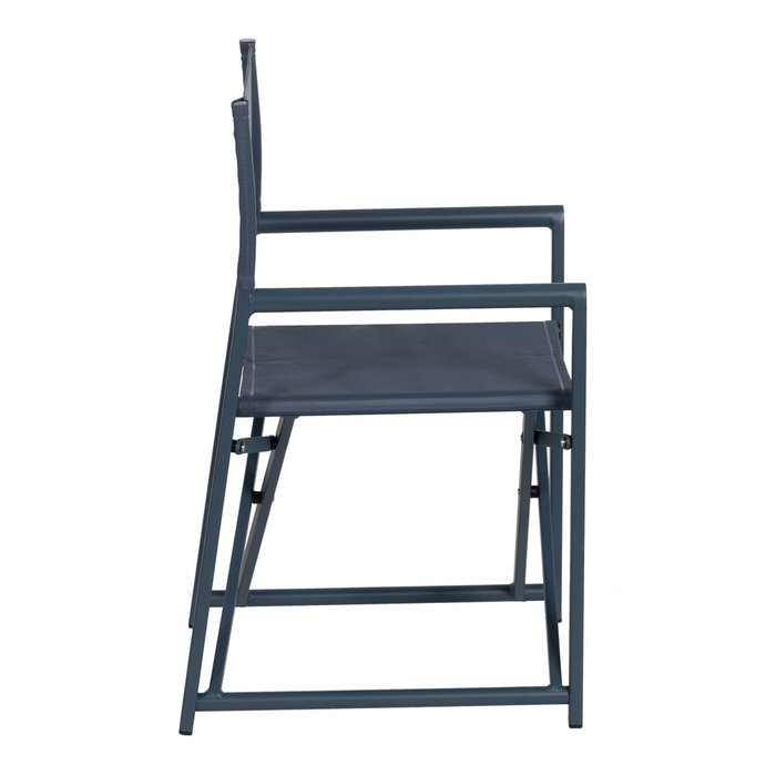 Silla Director Azul Aluminio-Textileno 56 X 53 X 84 cm (Set de 2) Silla Director Azul Aluminio-Textileno 56 X 53 X 84 cm (Set de 2)
