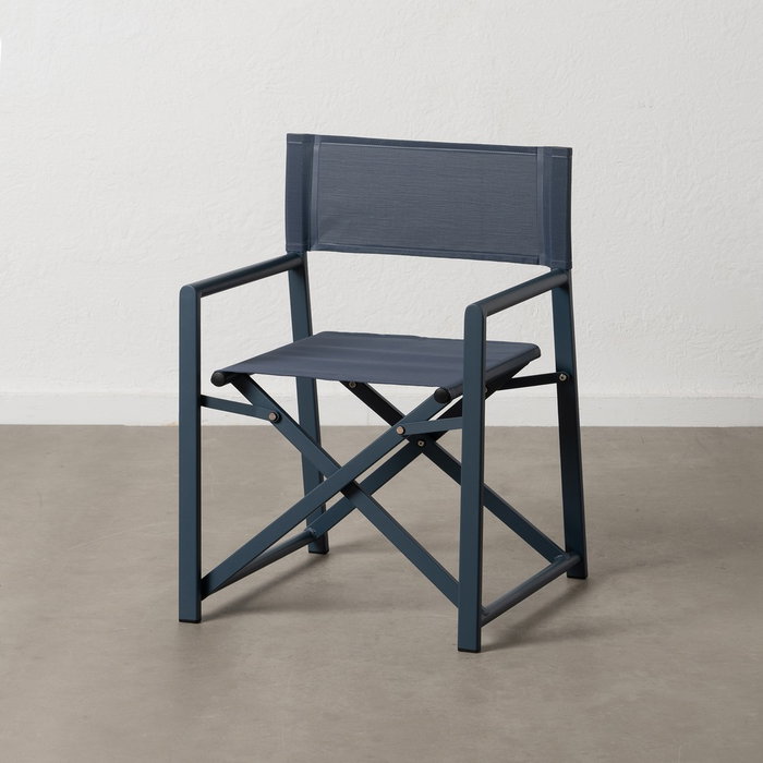 Silla Director Azul Aluminio-Textileno 56 X 53 X 84 cm (Set de 2) Silla Director Azul Aluminio-Textileno 56 X 53 X 84 cm (Set de 2)