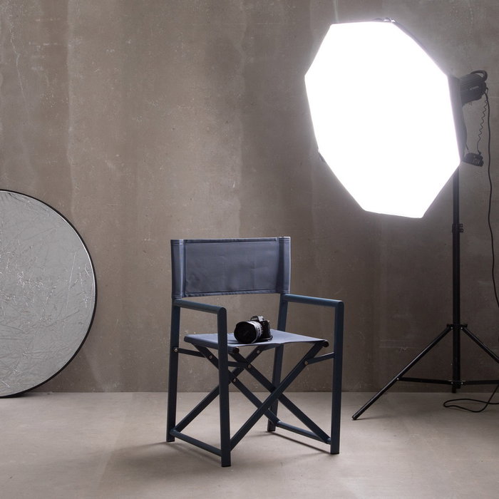 Silla Director Azul Aluminio-Textileno 56 X 53 X 84 cm (Set de 2) Silla Director Azul Aluminio-Textileno 56 X 53 X 84 cm (Set de 2)