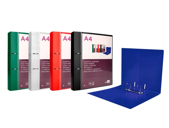 Liderpapel Carpeta Canguro 2 Anillas 40 mm Polipropileno DIN A4 Transparente