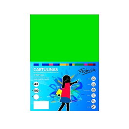 Fabrisa Pack de 50 Cartulinas A3 180g Verde Fuerte