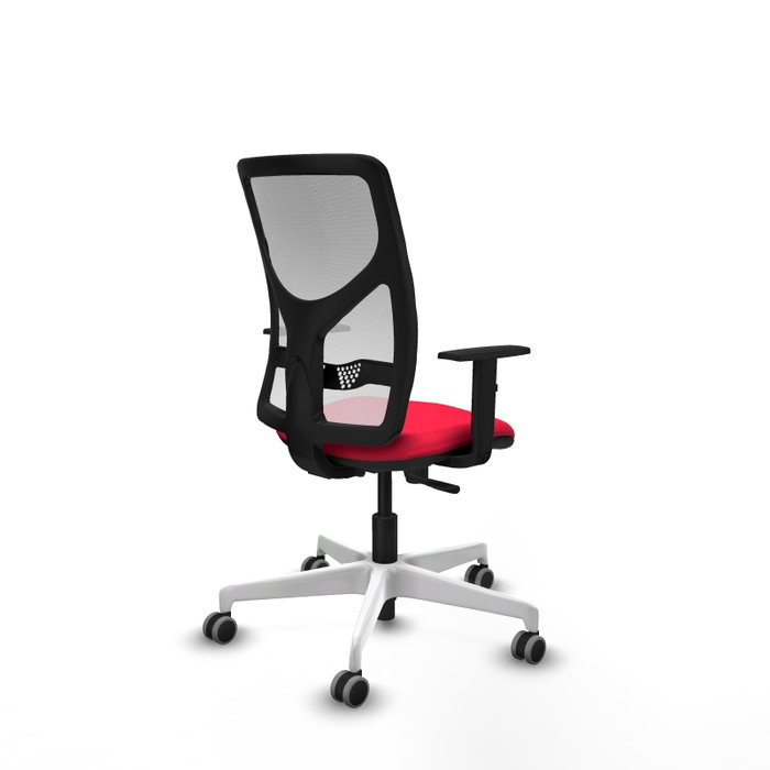 PIQUERAS Y CRESPO Silla de oficina Motilla con Mecanismo Sincro, Rojo y Blanco