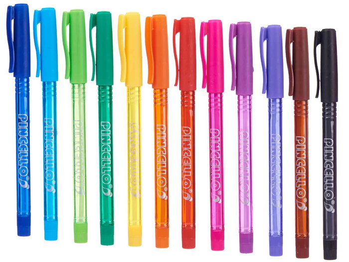 Pincello Set 12 Bolígrafos Fluor Semigel con 13.5 cm x 17 cm x 2 cm (Set de 24)