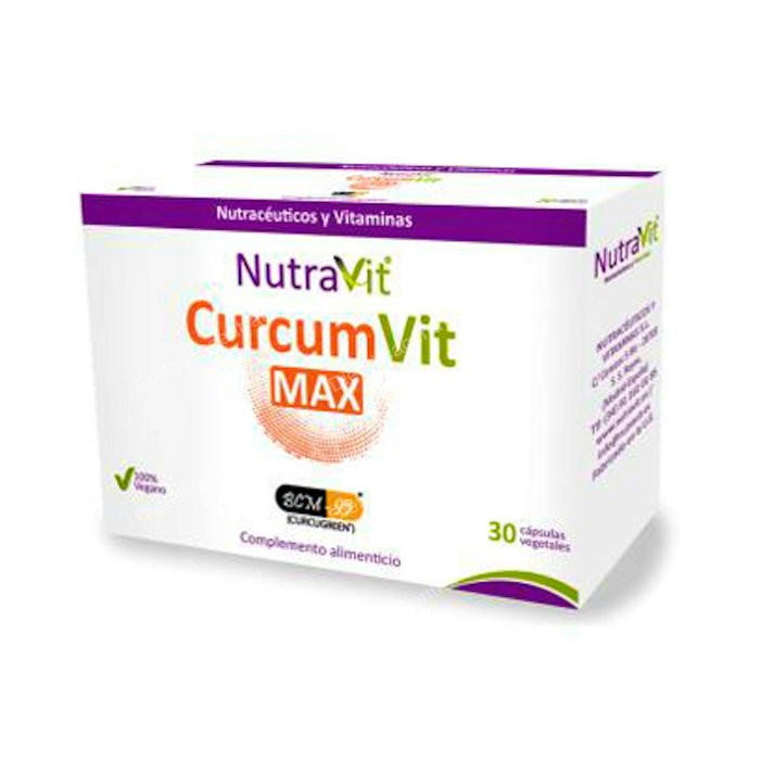 Nutravit Curcumvit Max BCM-95® - Complemento alimenticio de Cúrcuma y Granada con L-Lisina y L-Metionina - 30 Cápsulas Nutravit Curcumvit Max BCM-95® - Complemento alimenticio de Cúrcuma y Granada con L-Lisina y L-Metionina - 30 Cápsulas