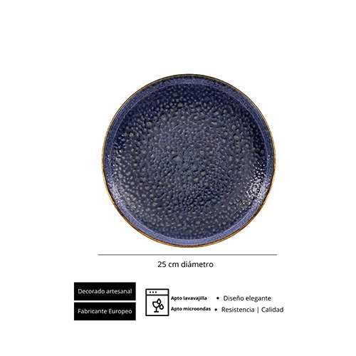Summa Moon Blue Plato Llano Coupe 25 cm (Set de 6)