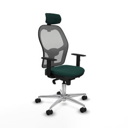 PIQUERAS Y CRESPO Silla de oficina Jorquera con mecanismo Sincro, Verde botella y Gris