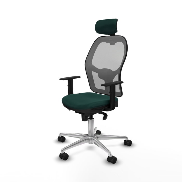 PIQUERAS Y CRESPO Silla de oficina Jorquera con mecanismo Sincro, Verde botella y Gris