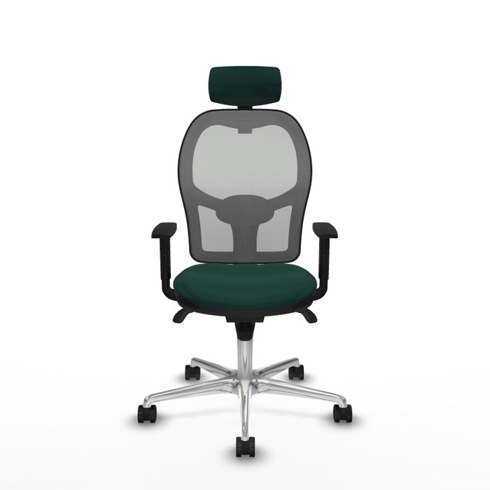 PIQUERAS Y CRESPO Silla de oficina Jorquera con mecanismo Sincro, Verde botella y Gris