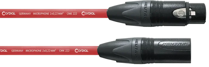 Cordial Cable de Micrófono XLR 10M Rojo