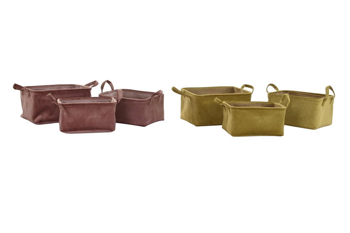DKD Home Decor Set de 3 Cestas de Poliester 38x29x20 cm DKD Home Decor Set de 3 Cestas de Poliester 38x29x20 cm