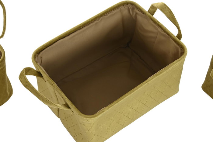 DKD Home Decor Set de 3 Cestas de Poliester 38x29x20 cm DKD Home Decor Set de 3 Cestas de Poliester 38x29x20 cm