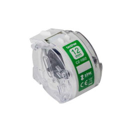Brother CZ-1002 Rollo de etiquetas a color Blanco sobre verde 12 mm x 5 m