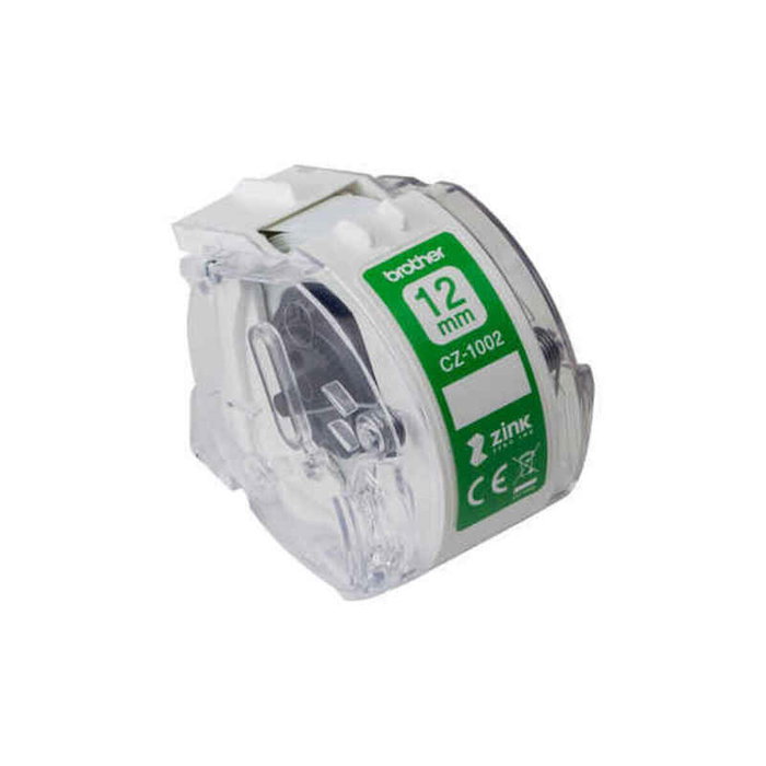 Brother CZ-1002 Cinta para Etiquetadora 12 mm x 5 m Blanco sobre Verde Brother CZ-1002 Cinta para Etiquetadora 12 mm x 5 m Blanco sobre Verde