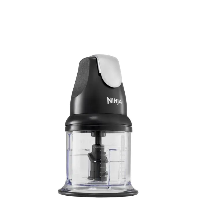 Ninja Express Chop NJ1002EUBK - Picadora Eléctrica y Batidora Compacta 200W - 2 Recipientes 500 ml