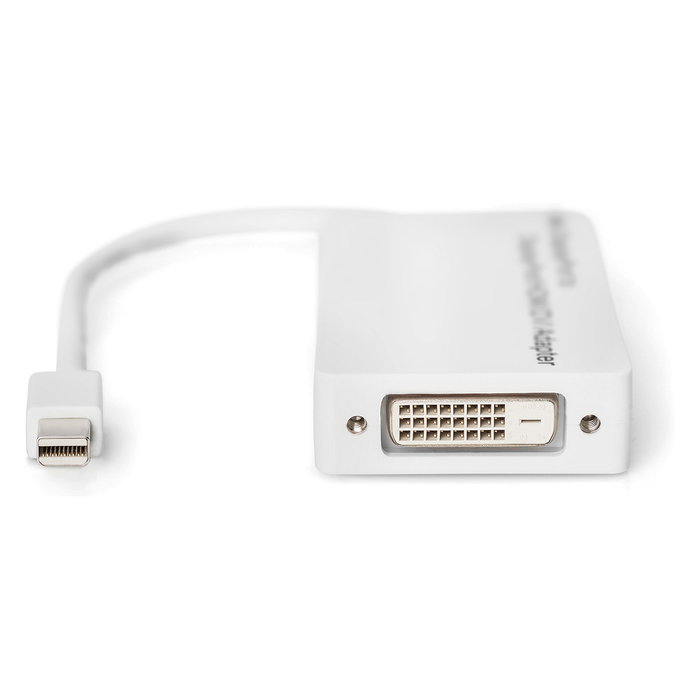 Digitus Adaptador de Video 3 en 1 Mini DisplayPort a DisplayPort, HDMI y DVI Blanco
