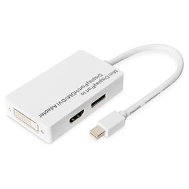Digitus Adaptador Mini DisplayPort a DisplayPort, DVI-D, HDMI, Macho/Hembra, 0,2m