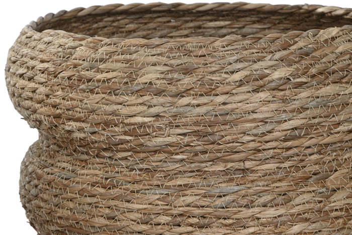 DKD Home Decor Set de 3 Maceteros de Fibra Trenzada Natural