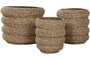 DKD Home Decor Macetero Marron Fibra Trenzada 42 x 39 x 42 cm Set de 3
